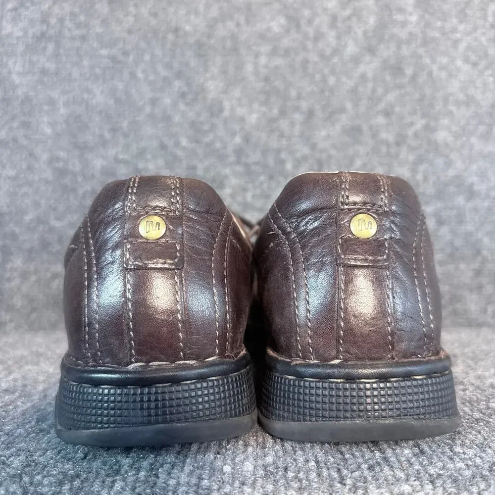 Merrell Mens World Compass Brown Leather Lace Up Casual Oxford Shoes Size 11.5